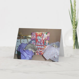 Cartes Pour Fêtes Annuelles Hérissons de Noël heureux