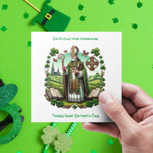 Cartes Pour Fêtes Annuelles Héritage Irlandais : Traditionnel Évêque Saint Pat