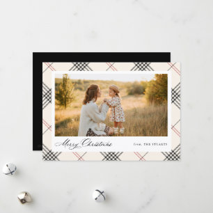 Cartes Pour Fêtes Annuelles HERITAGE Photo Tartan Crème