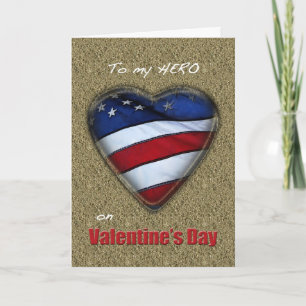 Cartes Pour Fêtes Annuelles Héros Valentine Coeur patriotique