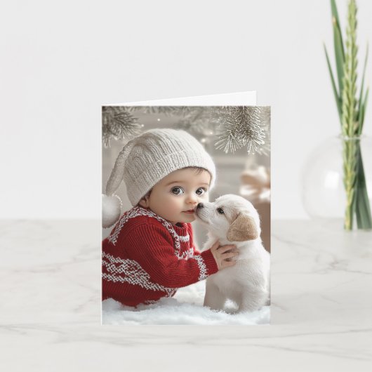 Cartes Pour Fêtes Annuelles Heure de jeu hivernale avec les plus petits assist (Devant)