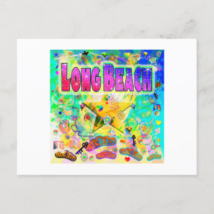Cartes Pour Fêtes Annuelles Heure d'époque de longue plage