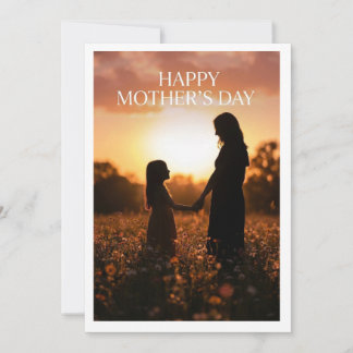 Cartes Pour Fêtes Annuelles Heure dorée Mère & Fille — Coucher de soleil aux f