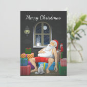 Cartes Pour Fêtes Annuelles Heure du café du Père Noël (Debout devant)