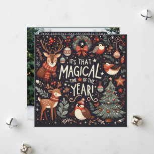 Cartes Pour Fêtes Annuelles Heure magique de l'année Cerf d'imaginaire foresti