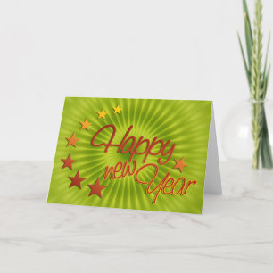 Cartes Pour Fêtes Annuelles HEUREUSE NOUVELLE ANNÉE avec étoile + votre arrièr