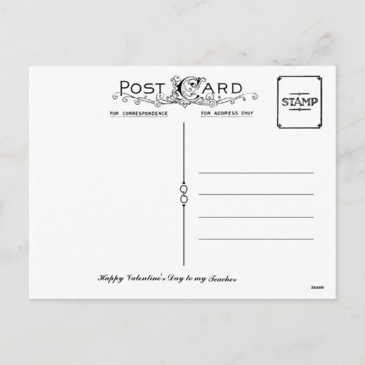 Cartes Pour Fêtes Annuelles Heureuse Sainte-Valentin à mon professeur (Dos)
