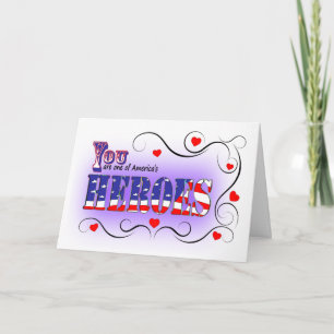 Cartes Pour Fêtes Annuelles Heureuse Sainte-Valentin à un héros américain avec