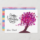 Cartes Pour Fêtes Annuelles Heureuse Sainte-Valentin | Aimer l'arbre de forme (Devant / Derrière)