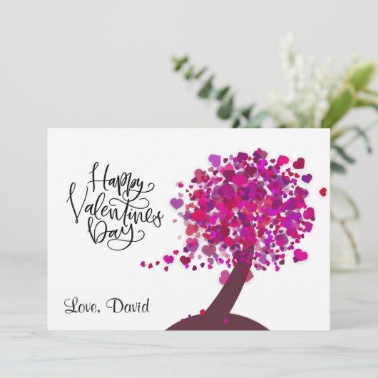 Cartes Pour Fêtes Annuelles Heureuse Sainte-Valentin | Aimer l'arbre de forme (Debout devant)