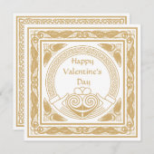 Cartes Pour Fêtes Annuelles Heureuse Sainte-Valentin celte avec Irish Claddagh (Devant / Derrière)