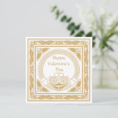 Cartes Pour Fêtes Annuelles Heureuse Sainte-Valentin celte avec Irish Claddagh (Debout devant)
