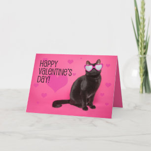 Cartes Pour Fêtes Annuelles Heureuse Sainte-Valentin Chat en lunettes Humour
