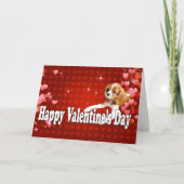 Cartes Pour Fêtes Annuelles Heureuse Sainte-Valentin CKCS Chiot avec coeur (Devant)
