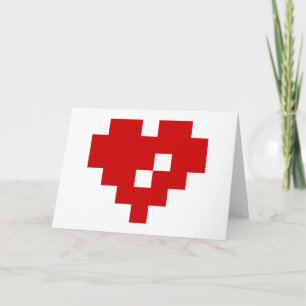 Cartes Pour Fêtes Annuelles Heureuse Sainte-Valentin / Coeur Pixel 8 bits Amou