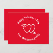 Cartes Pour Fêtes Annuelles Heureuse Sainte-Valentin coeur rouge script person (Devant / Derrière)