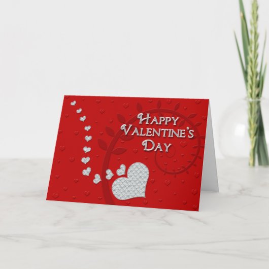 Cartes Pour Fêtes Annuelles Heureuse Sainte-Valentin - Coeurs de bijoux (Devant)
