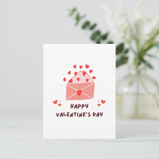 Cartes Pour Fêtes Annuelles Heureuse Sainte-Valentin - Coeurs rouges - Images  (Debout devant)