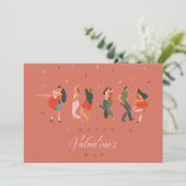 Cartes Pour Fêtes Annuelles "Heureuse Sainte-Valentin" Couple romantique moder (Debout devant)