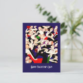 Cartes Pour Fêtes Annuelles Heureuse Sainte-Valentin. Couples dansants Art Déc (Debout devant)