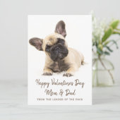 Cartes Pour Fêtes Annuelles Heureuse Sainte-Valentin Custom French Bulldog Pho (Debout devant)