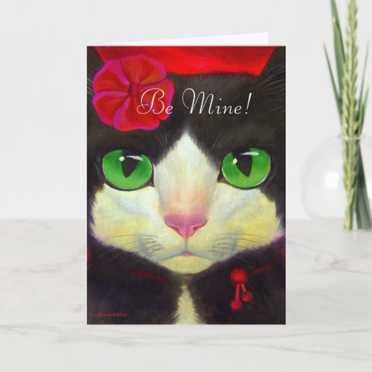 Cartes Pour Fêtes Annuelles Heureuse Sainte-Valentin Cute Cat Tuxedo Funny Art (Devant)