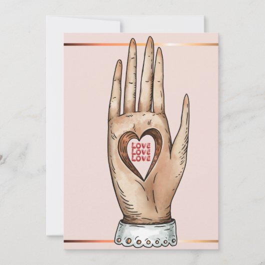 Cartes Pour Fêtes Annuelles Heureuse Sainte-Valentin d'amour de la main de tro (Devant)