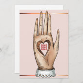 Cartes Pour Fêtes Annuelles Heureuse Sainte-Valentin d'amour de la main de tro (Devant / Derrière)