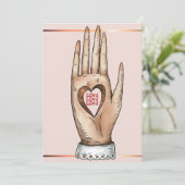 Cartes Pour Fêtes Annuelles Heureuse Sainte-Valentin d'amour de la main de tro (Debout devant)