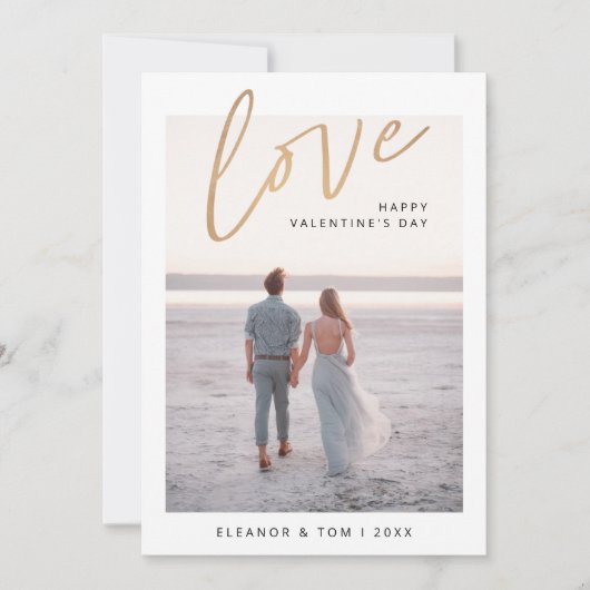 Cartes Pour Fêtes Annuelles Heureuse Sainte-Valentin d'amour de script photo m (Devant)