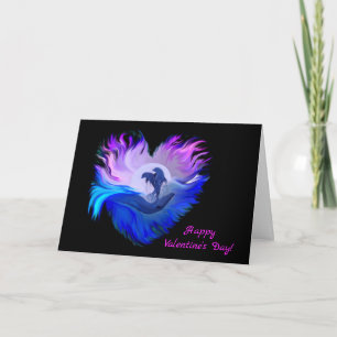 Cartes Pour Fêtes Annuelles Heureuse Sainte-Valentin - Dauphins au clair de lu