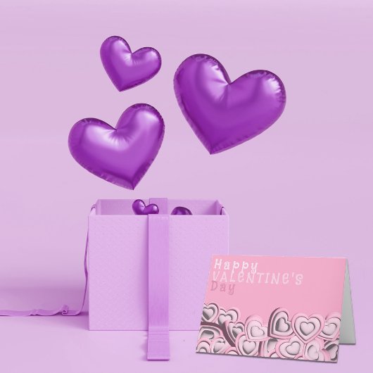 Cartes Pour Fêtes Annuelles heureuse Sainte-Valentin de coeur rose pâle 3D