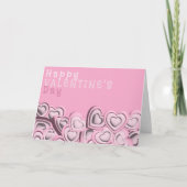 Cartes Pour Fêtes Annuelles heureuse Sainte-Valentin de coeur rose pâle 3D (Devant)