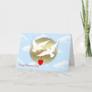 Cartes Pour Fêtes Annuelles Heureuse Sainte-Valentin de colombes admirer secrè