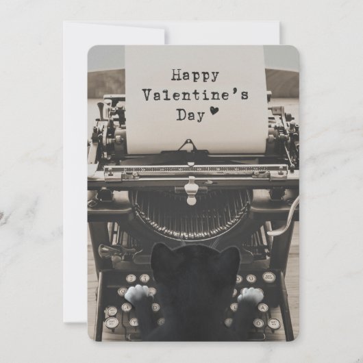 Cartes Pour Fêtes Annuelles Heureuse Sainte-Valentin de dactylographie de chat (Devant)
