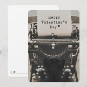 Cartes Pour Fêtes Annuelles Heureuse Sainte-Valentin de dactylographie de chat (Devant / Derrière)