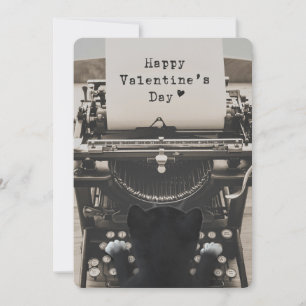 Cartes Pour Fêtes Annuelles Heureuse Sainte-Valentin de dactylographie de chat