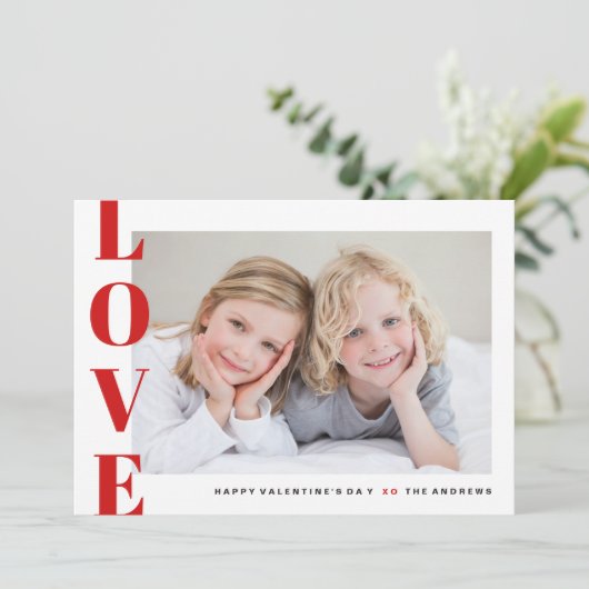Cartes Pour Fêtes Annuelles Heureuse Sainte-Valentin de photos d'amour (Debout devant)