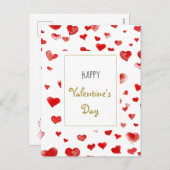 Cartes Pour Fêtes Annuelles Heureuse Sainte-Valentin des Coeurs à main mignonn (Devant / Derrière)