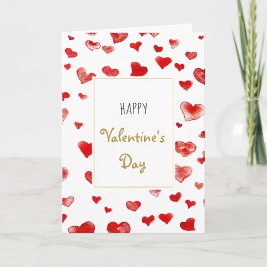 Cartes Pour Fêtes Annuelles Heureuse Sainte-Valentin des Coeurs à main mignonn (Devant)