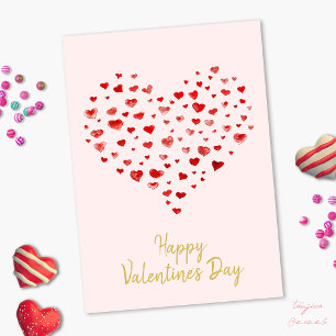 Cartes Pour Fêtes Annuelles Heureuse Sainte-Valentin des coeurs d'aquarelle mi
