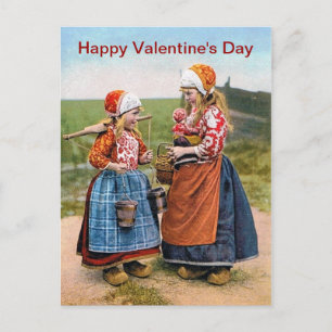 Cartes Pour Fêtes Annuelles HEUREUSE SAINTE-VALENTIN Dutch Sisters POST CARD !