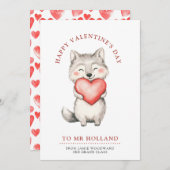 Cartes Pour Fêtes Annuelles Heureuse Sainte-Valentin enseignant (Devant / Derrière)