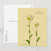 Cartes Pour Fêtes Annuelles Heureuse Sainte-Valentin - Fleur marguerite (Devant / Derrière)