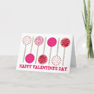 Cartes Pour Fêtes Annuelles Heureuse Sainte-Valentin Gâteau Pops Foodie