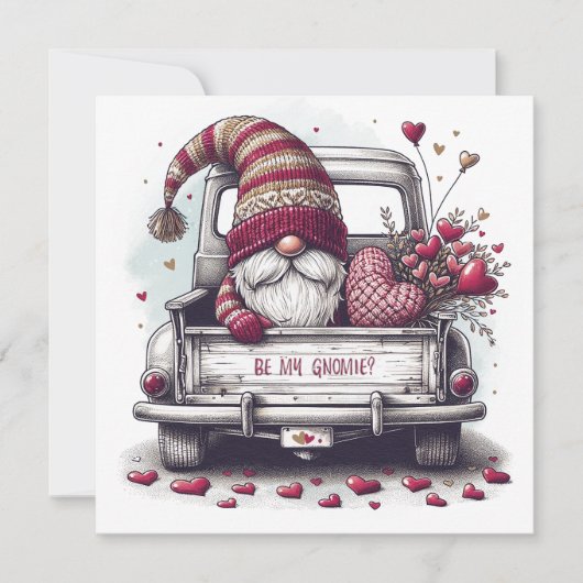 Cartes Pour Fêtes Annuelles Heureuse Sainte-Valentin Gnome (Devant)