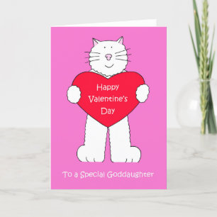Cartes Pour Fêtes Annuelles Heureuse Sainte-Valentin Godgirl Cartoon Chat