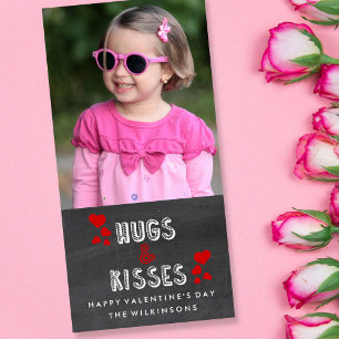 Cartes Pour Fêtes Annuelles Heureuse Sainte-Valentin Hugs Kisses Chalkboard Ph