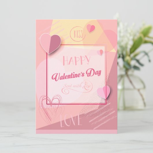 Cartes Pour Fêtes Annuelles Heureuse Sainte-Valentin Jolie salutation élégante (Debout devant)