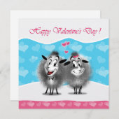 Cartes Pour Fêtes Annuelles Heureuse Sainte-Valentin Jovely mignon Sheeps Salu (Devant / Derrière)